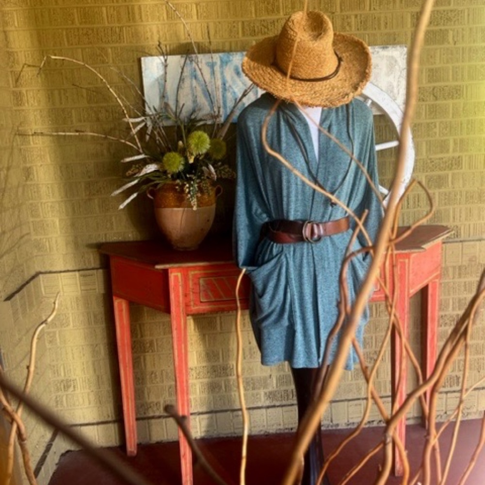 Women's Young Fabulous & Broke - Soft, Blue Knit Hooded Sweater, Robe, Top S